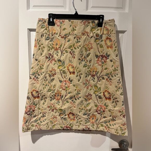 Express Design Studio Vintage Floral Printed Skirt Made in Italy Size S Cotton - Picture 9 of 9